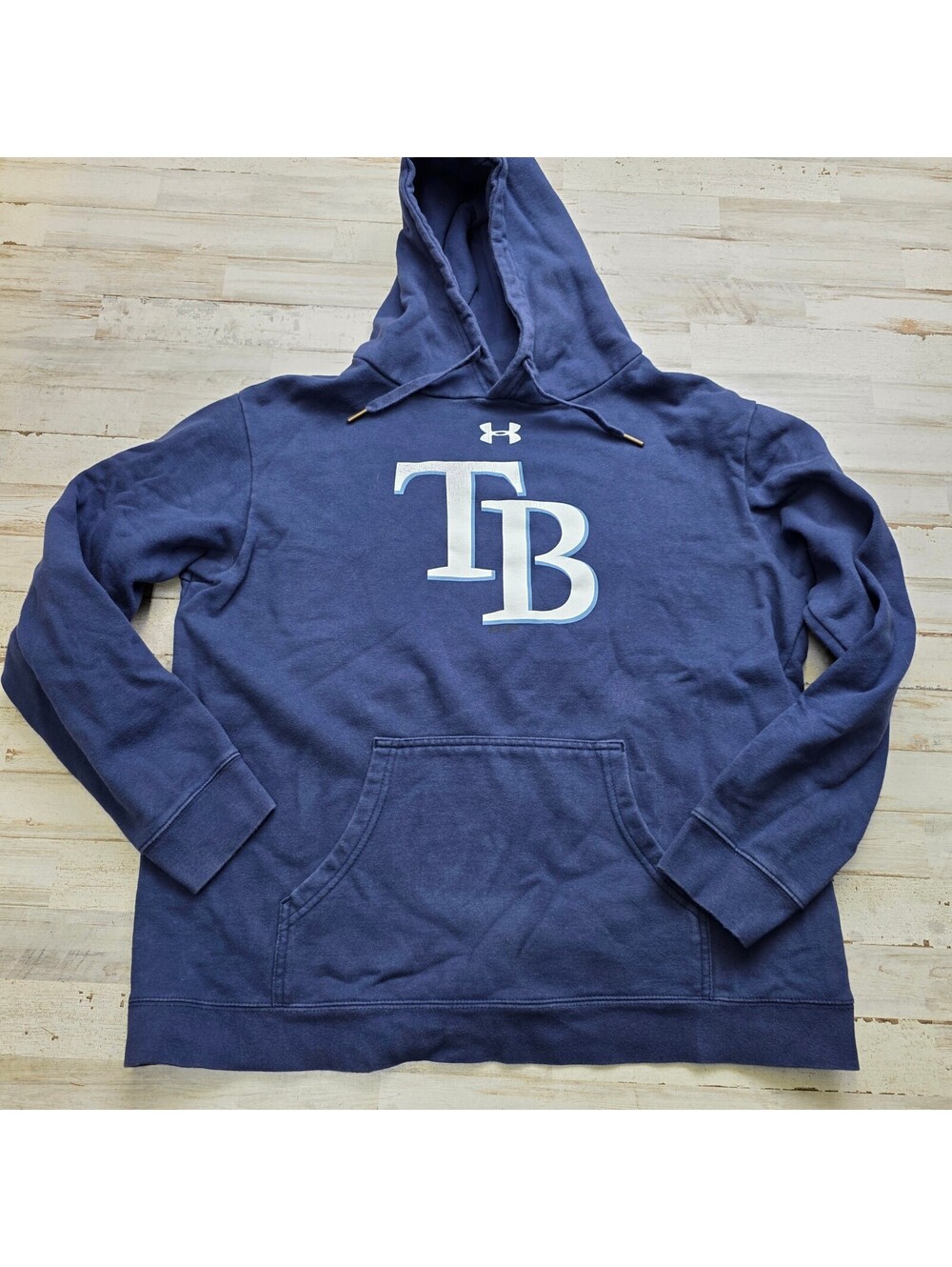 Under Armour Tampa Bay Rays Hoodie Men's XL ColdGear Loose Fit Sweatshirt Logo